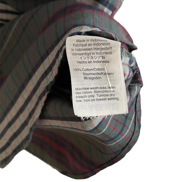 Madewell V-Neck Button-Down Shirt Sz XS Green White Plaid Cotton Neutral Earthy - Picture 12 of 14